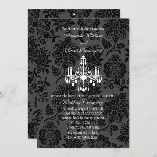 Een uitnodiging voor een Victoriaans bruiloft in D (Voorkant / Achterkant)