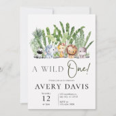 Een uitnodiging voor een wild safari verjaardagsfe (Voorkant)