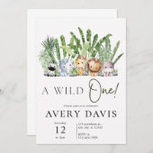 Een uitnodiging voor een wild safari verjaardagsfe (Voorkant / Achterkant)