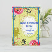 Een uitnodiging voor Haldi Ceremony. (Staand voorkant)