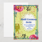 Een uitnodiging voor Haldi Ceremony. (Voorkant / Achterkant)