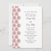 Een  uitnodiging voor het huwelijk van Damask (roo (Voorkant)