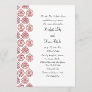 Een  uitnodiging voor het huwelijk van Damask (roo