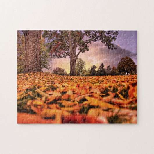 Een Uitzicht door de bladeren van de puzzel (Horizontaal)