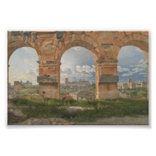 Een uitzicht door drie bogen van het Colosseum Foto Afdruk
