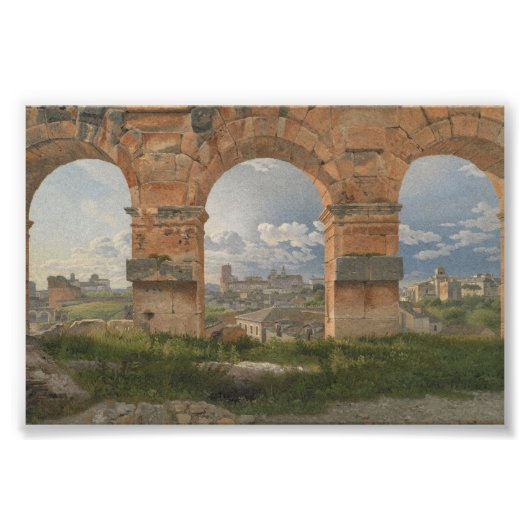 Een uitzicht door drie bogen van het Colosseum Foto Afdruk (Voorkant)