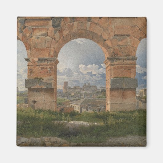 Een uitzicht door drie bogen van het Colosseum Magneet (Voorkant)