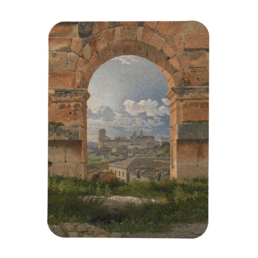 Een uitzicht door drie bogen van het Colosseum Magneet (Verticaal)