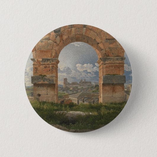 Een uitzicht door drie bogen van het Colosseum Ronde Button 5,7 Cm (Voorkant)
