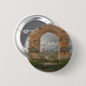 Een uitzicht door drie bogen van het Colosseum Ronde Button 5,7 Cm (Voorkant /achterkant)