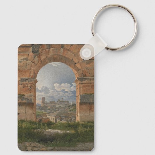 Een Uitzicht door drie bogen van het Colosseum Sleutelhanger (Achterkant)