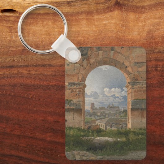 Een Uitzicht door drie bogen van het Colosseum Sleutelhanger (Voorkant)