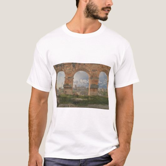 Een uitzicht door drie bogen van het Colosseum T-shirt (Voorkant)
