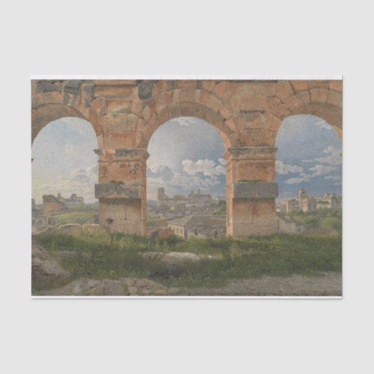 Een uitzicht door drie bogen van het Colosseum Tissuepapier (Voorkant)