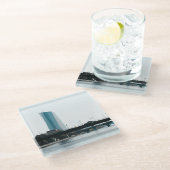 Een uitzicht Frankfurt Glazen Onderzetter (Schuin)