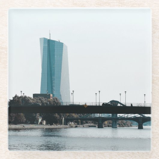 Een uitzicht Frankfurt Glazen Onderzetter (Voorkant)