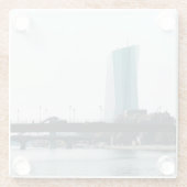 Een uitzicht Frankfurt Glazen Onderzetter (Achterkant)