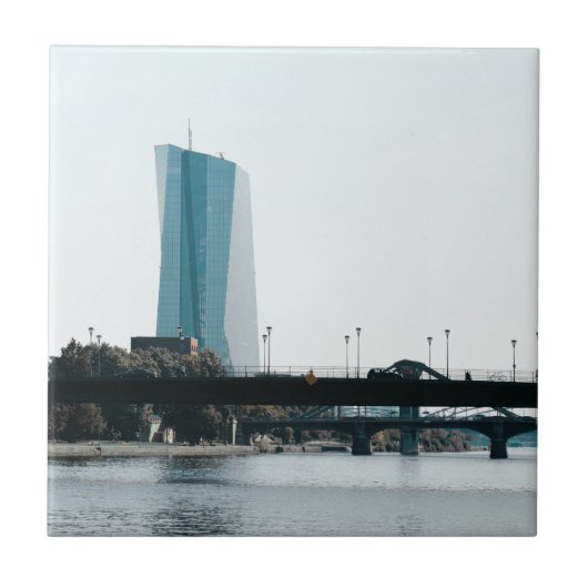 Een uitzicht Frankfurt Tegeltje (Voorkant)