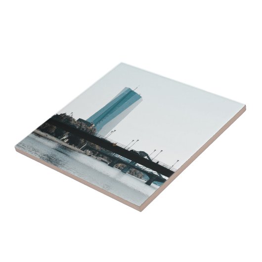 Een uitzicht Frankfurt Tegeltje (Zijkant)