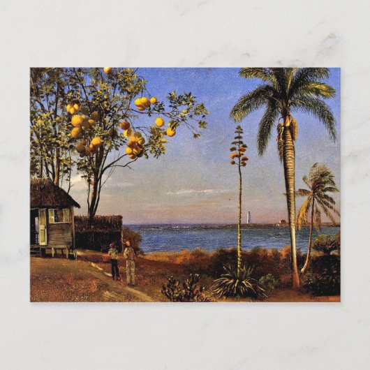 Een Uitzicht in de Bahama's, Albert Bierstadt schi Briefkaart (Voorkant)