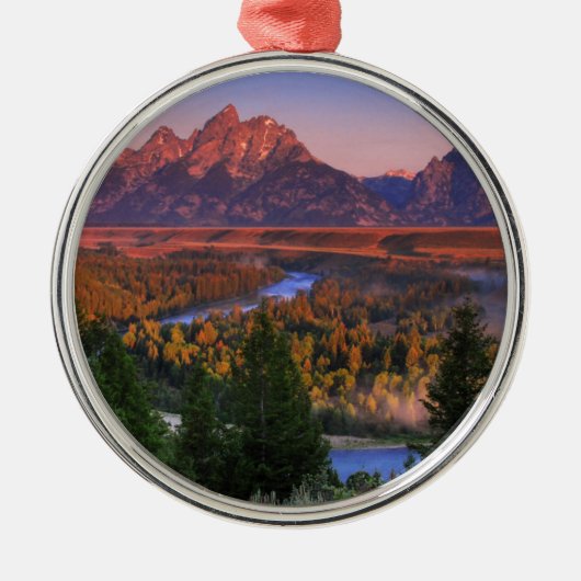 Een Uitzicht in de ochtend Metalen Ornament (Voorkant)