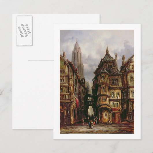 Een Uitzicht in het joodse kwartier, Frankfurt, 18 Briefkaart (Voorkant / Achterkant)