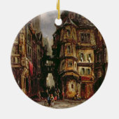 Een Uitzicht in het joodse kwartier, Frankfurt, 18 Keramisch Ornament (Achterkant)