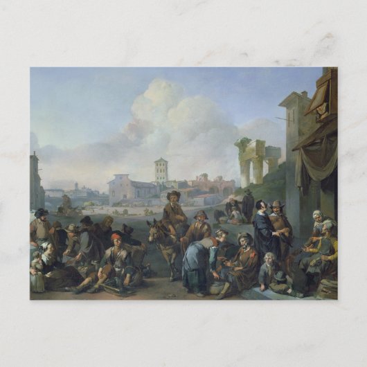 Een Uitzicht in Rome, 1668 Briefkaart (Voorkant)