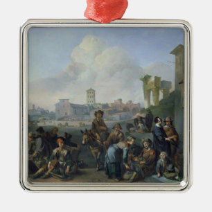 Een Uitzicht in Rome, 1668 Metalen Ornament