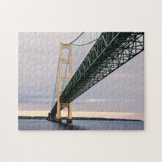 Een uitzicht Mackinac Bridge uit het Michigan-meer Legpuzzel (Horizontaal)
