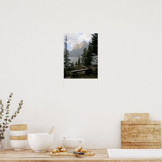 Een Uitzicht met een bank Poster (Keuken)