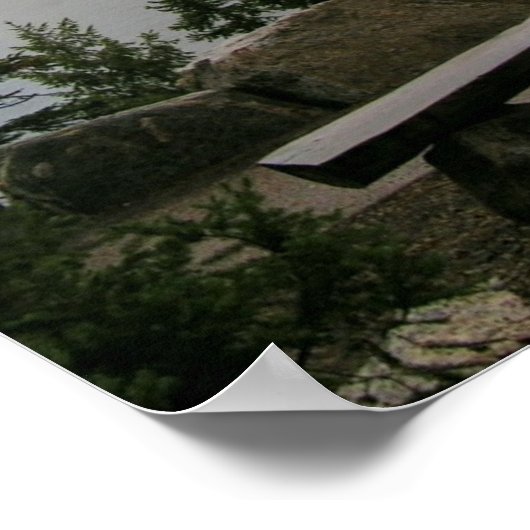 Een Uitzicht met een bank Poster (Hoek)