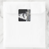 Een uitzicht met hoge hoek van de cabine vierkante sticker (Tas)