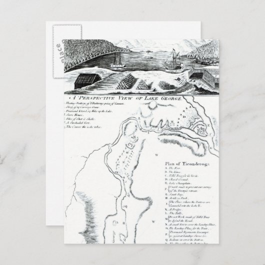 Een Uitzicht met perspectieven van het meer van Ge Briefkaart (Voorkant / Achterkant)