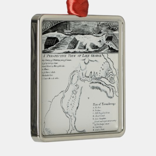 Een Uitzicht met perspectieven van het meer van Ge Metalen Ornament (Rechts)