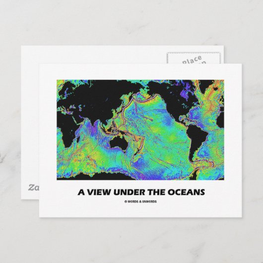 Een Uitzicht onder de oceanen (Geografie Wereldkaa Briefkaart (Voorkant / Achterkant)