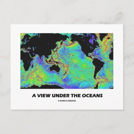 Een Uitzicht onder de oceanen (Geografie Wereldkaa Briefkaart (Voorkant)