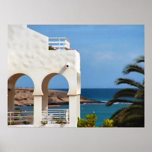 Een uitzicht op de oceaan Poster, schildertextuur Poster (Voorkant)