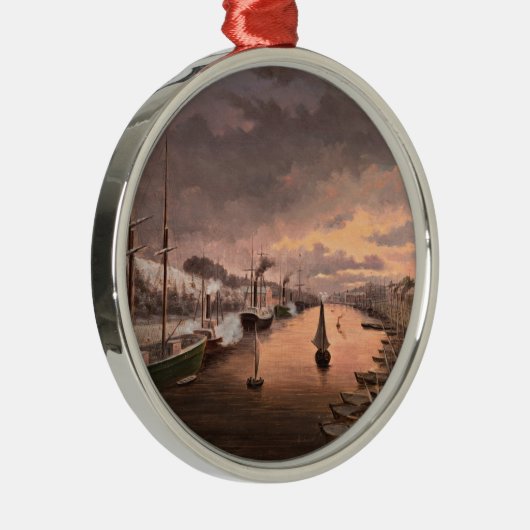 Een uitzicht op de rivier de Aura in Turku Metalen Ornament (Rechts)