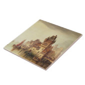 Een Uitzicht op de rivier de Dordrecht, 1879 (olie Tegeltje (Zijkant)