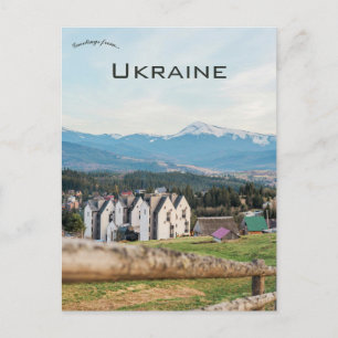 Een uitzicht op een stad in Yablunytsya Oekraïne Briefkaart