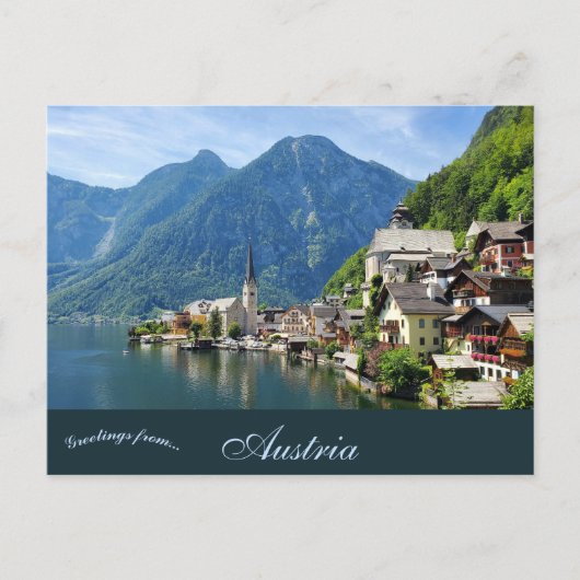 Een uitzicht op Hallstatt Oostenrijk Briefkaart (Voorkant)