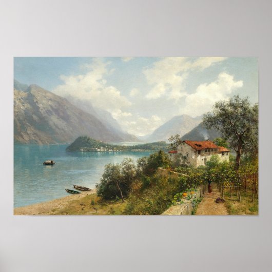 Een uitzicht op het Comomeer Poster (Voorkant)