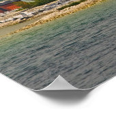 Een uitzicht op het lichtstation Round Island. Poster (Hoek)