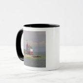 Een uitzicht op het Round Island Light Station. Mok (Voorkant links)