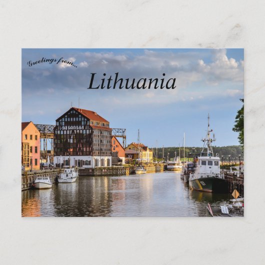 Een uitzicht op Klaipeda Litouwen Briefkaart (Voorkant)