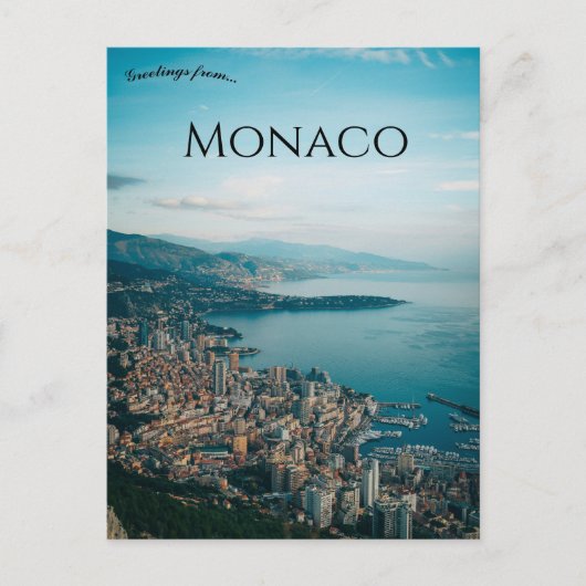Een uitzicht op Monaco Briefkaart (Voorkant)