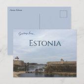 Een uitzicht op Narva Estland Briefkaart (Voorkant / Achterkant)