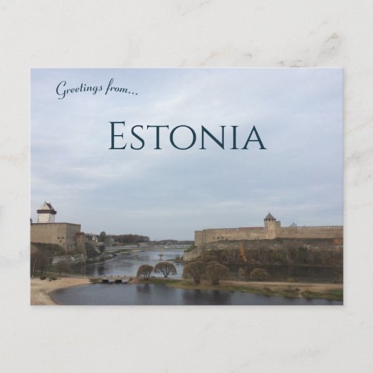 Een uitzicht op Narva Estland Briefkaart (Voorkant)