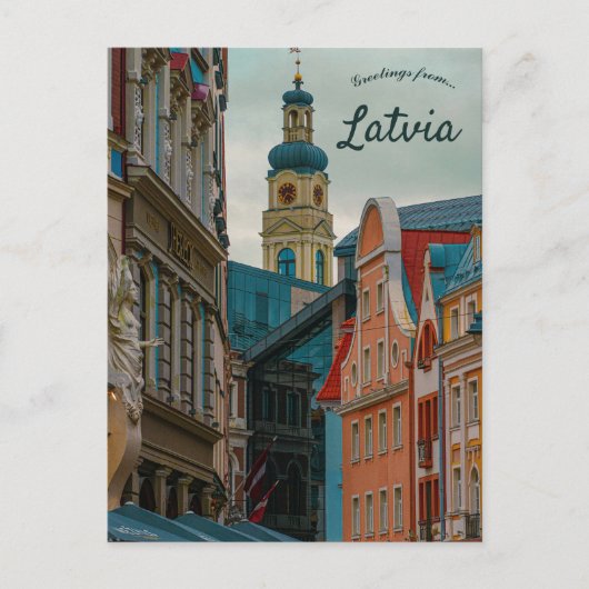 Een uitzicht op Riga Letland Briefkaart (Voorkant)